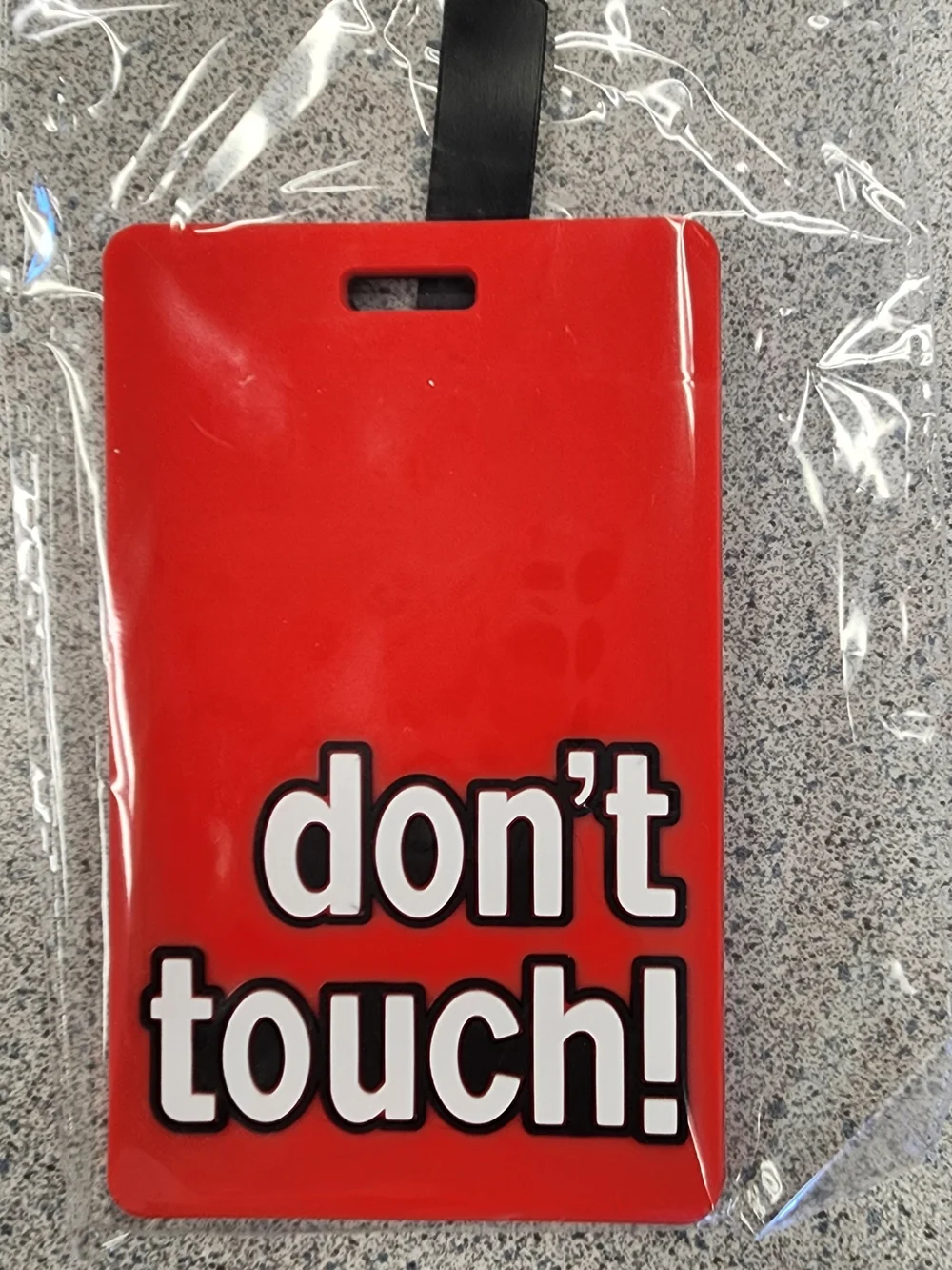 NWT Funny Red Luggage Tag Don't Touch Suitcase Travel Bag ID Identifier Accent